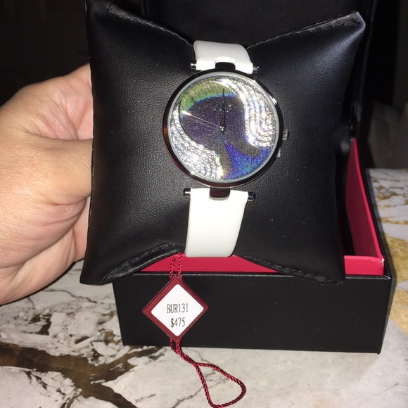 Silver Swarovski Crystal Peacock Feather Pattern - Picture 3 of 5